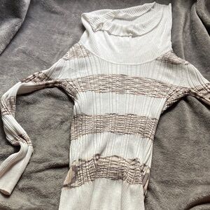 Striped Cream and Brown Women's Sweater